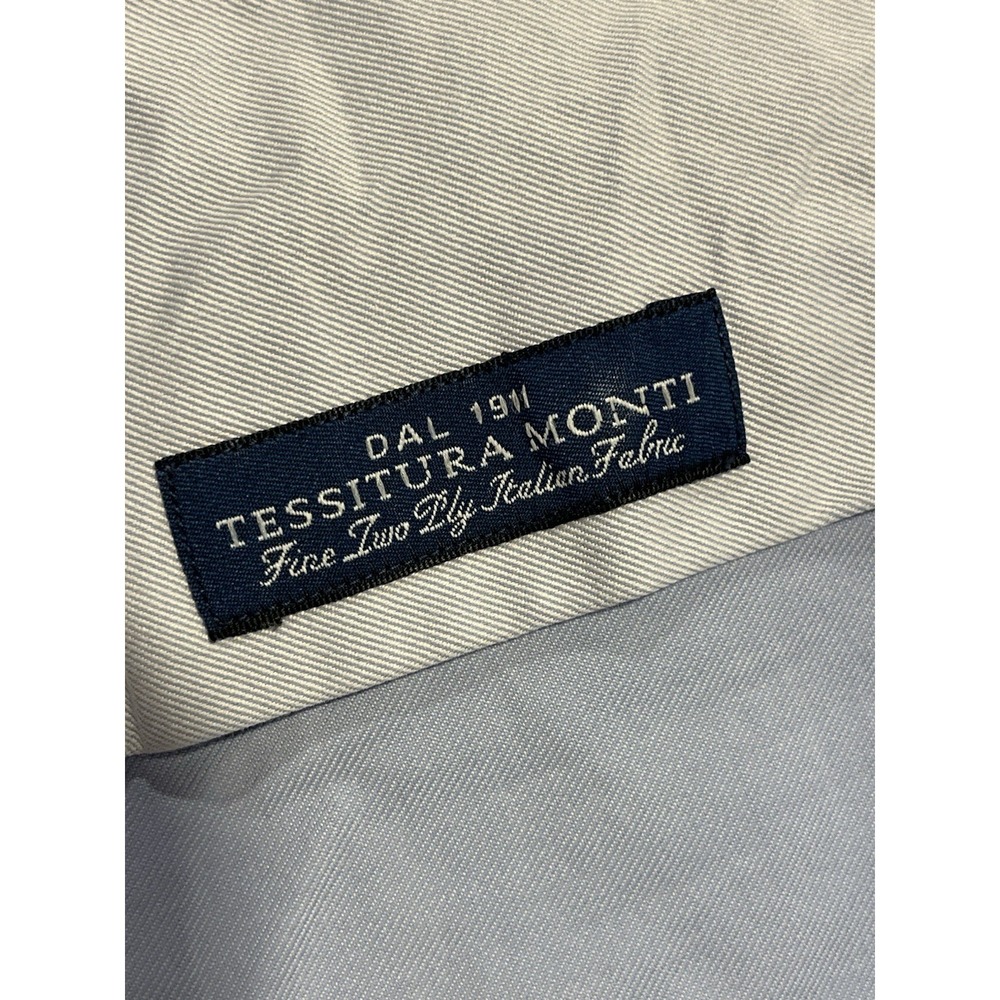 Suit Supply Cotton Two Ply Light Blue Dress Shirt Tessitura Monti Size 38 15 - Picture 4 of 8